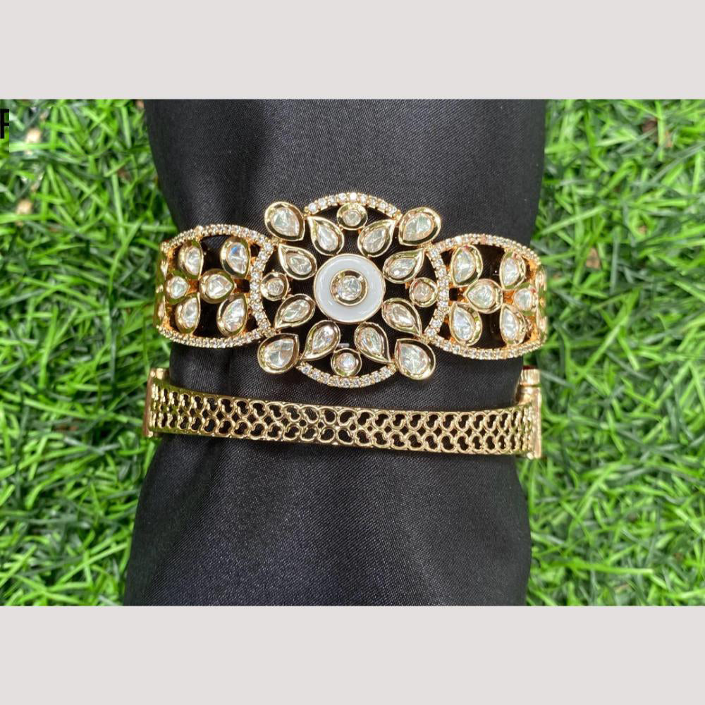 Amoliya Jewels Gold Plated Kundan Stone Kada