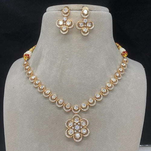Amoliya Jewels Polki Kundan Floral Necklace Set