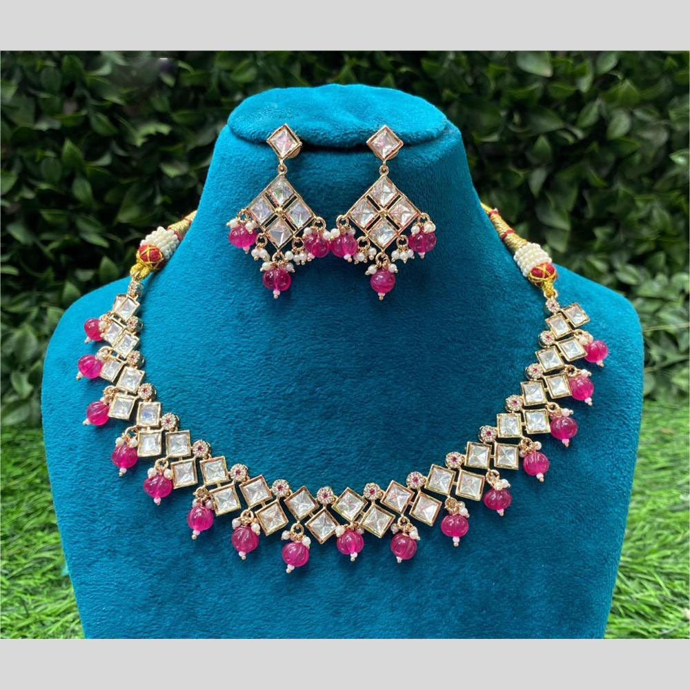 Amoliya Jewels Kundan and Beads Elegant Necklace Set