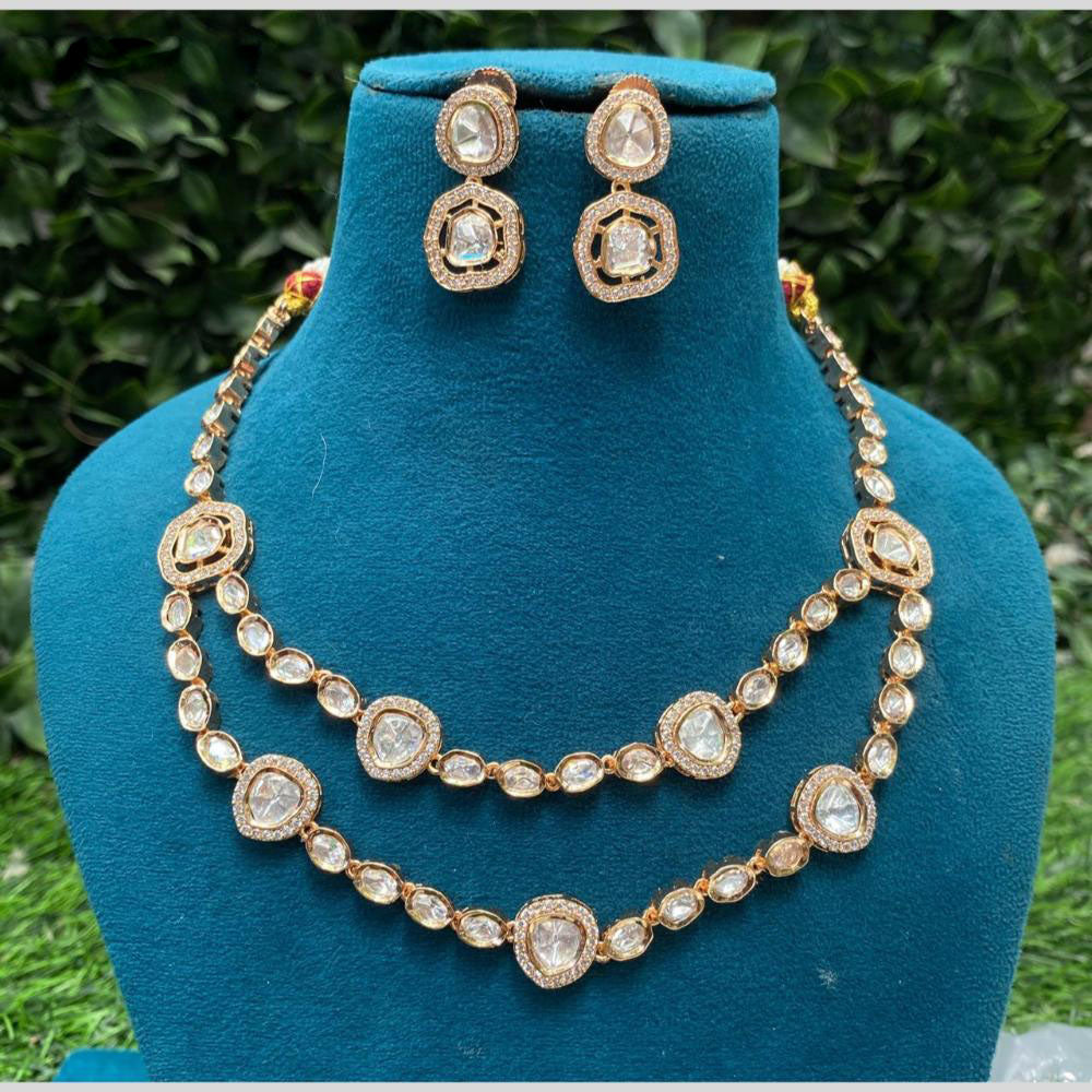Amoliya Jewels Polki Kundan Elegant Necklace Set