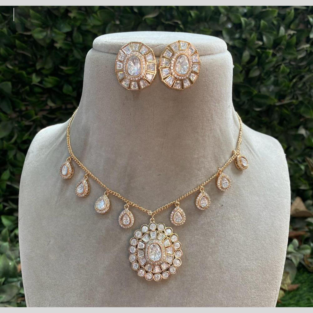 Amoliya Jewels Polki Kundan Elegant Necklace Set