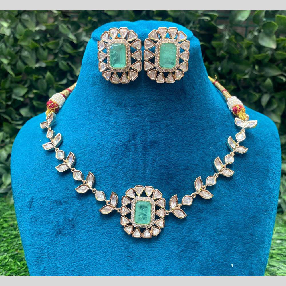 Amoliya Jewels Polki Kundan Necklace with Matching Earrings