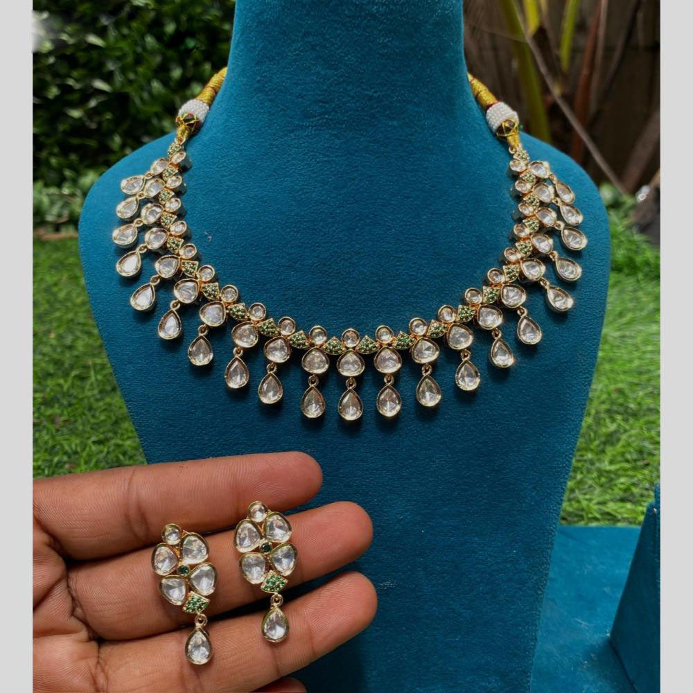 Amoliya Jewels Kundan Necklace with Matching Earrings
