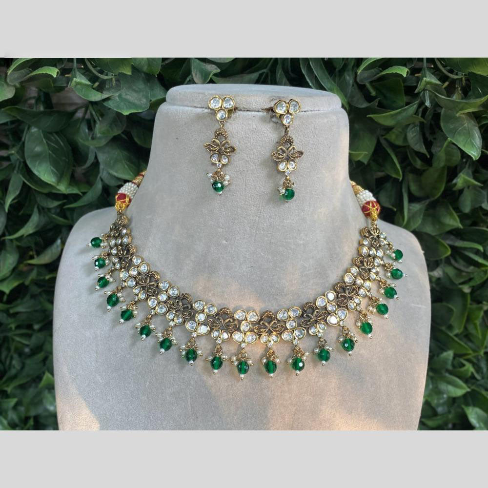 Amoliya Jewels Kundan & Beads Necklace Set