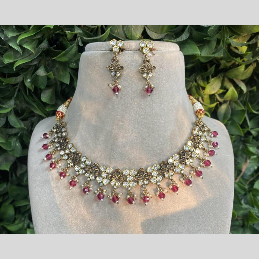 Amoliya Jewels Kundan & Beads Necklace Set