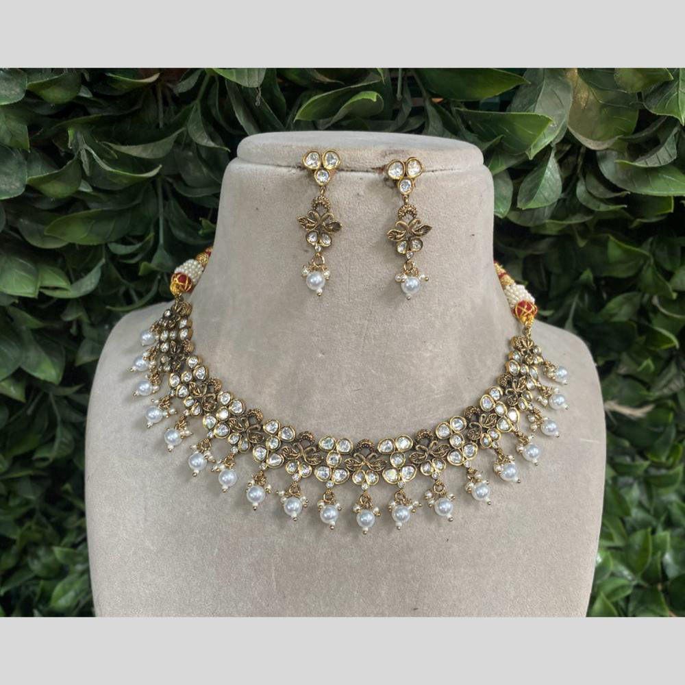 Amoliya Jewels Kundan & Beads Necklace Set