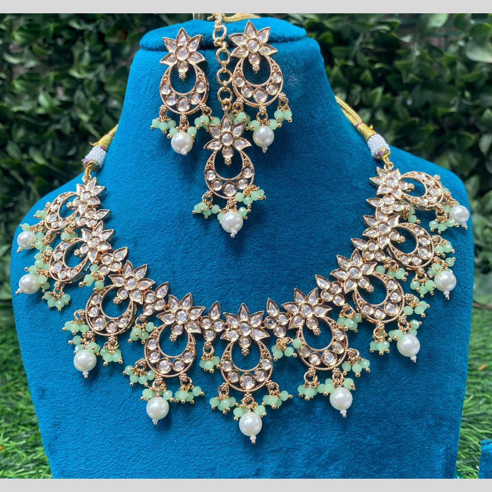 Amoliya Jewels Polki Kundan and Beads Necklace Set