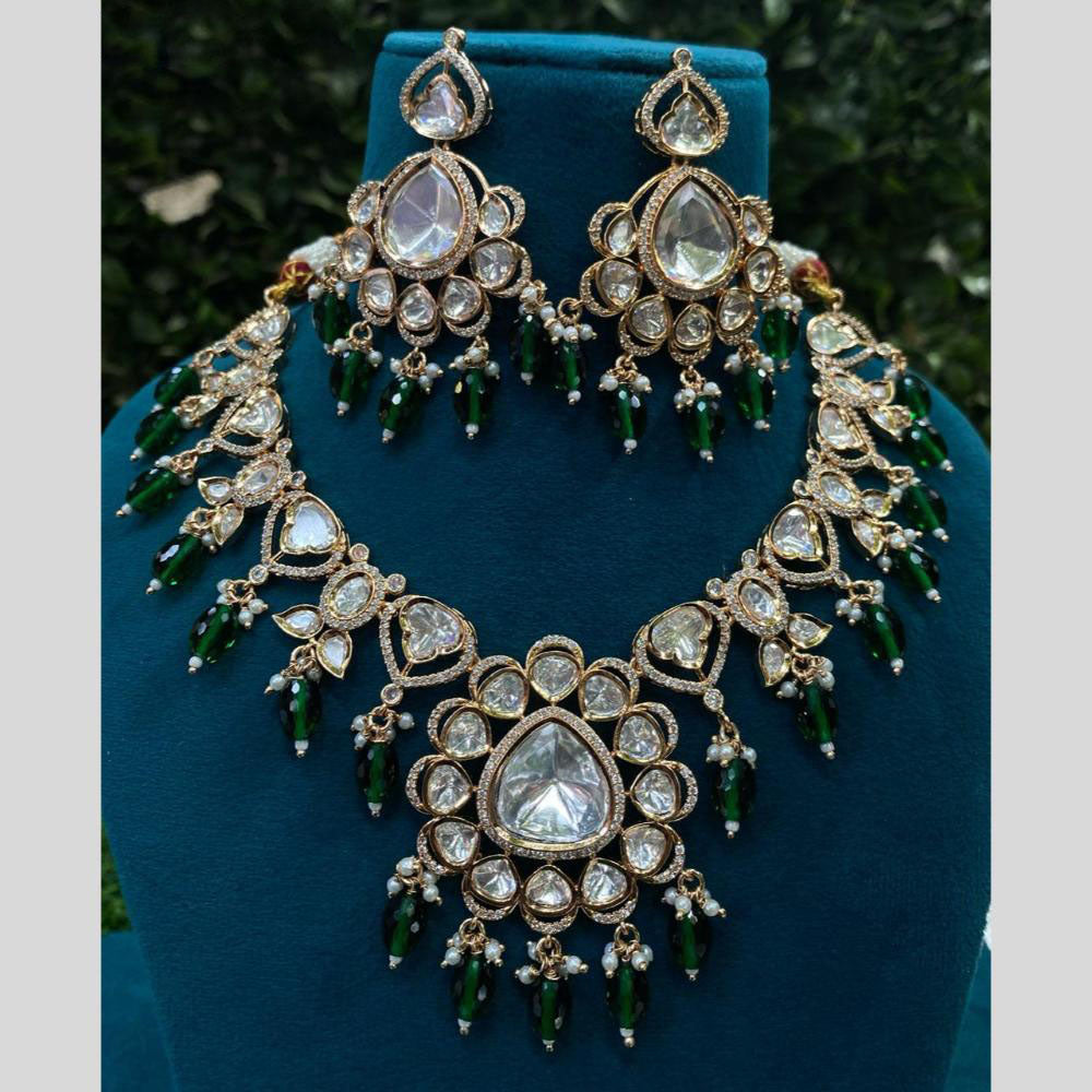 Amoliya Jewels Polki Kundan and Beads Necklace Set