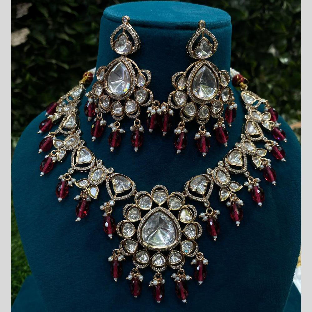 Amoliya Jewels Polki Kundan and Beads Necklace Set