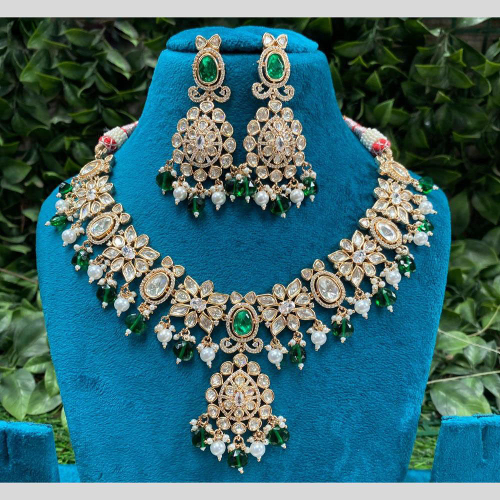 Amoliya Jewels Polki Kundan and Beads Necklace Set