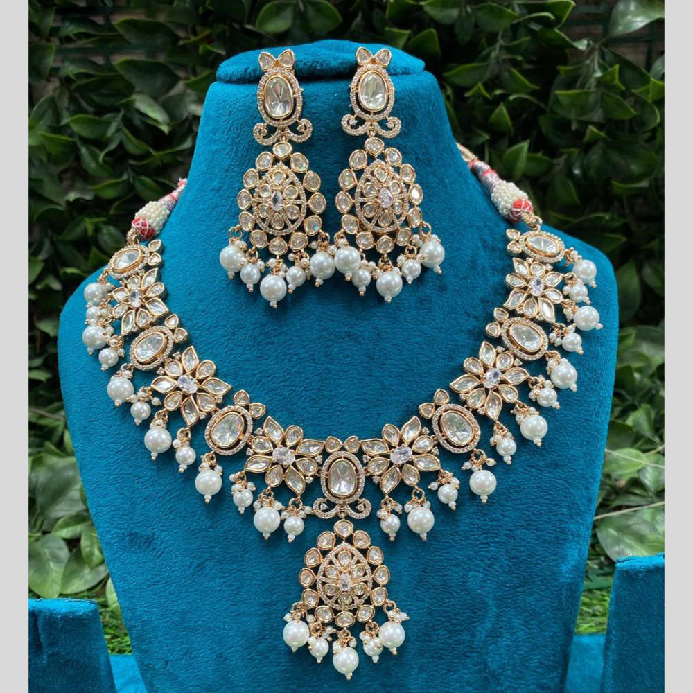 Amoliya Jewels Polki Kundan and Beads Necklace Set