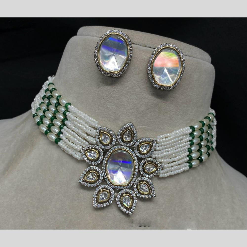 Amoliya Jewels Polki Kundan Choker Necklace Set
