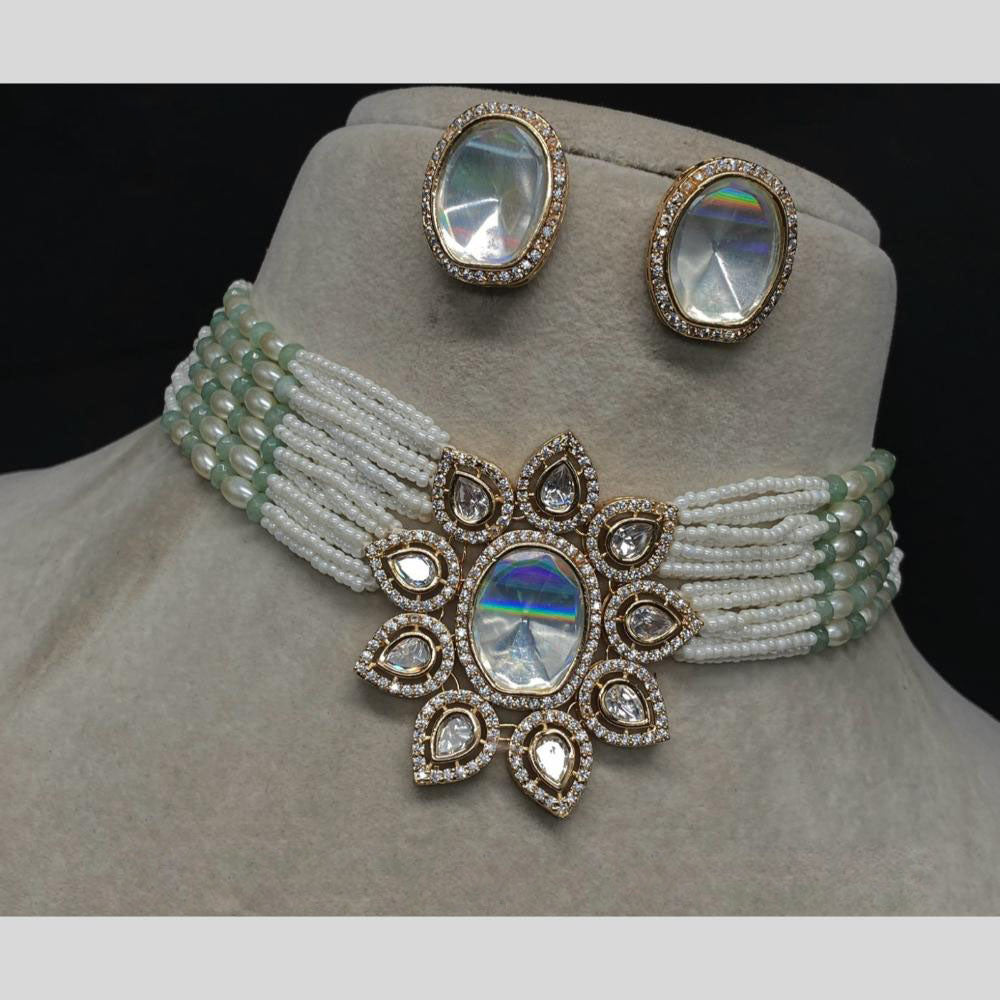 Amoliya Jewels Polki Kundan Choker Necklace Set
