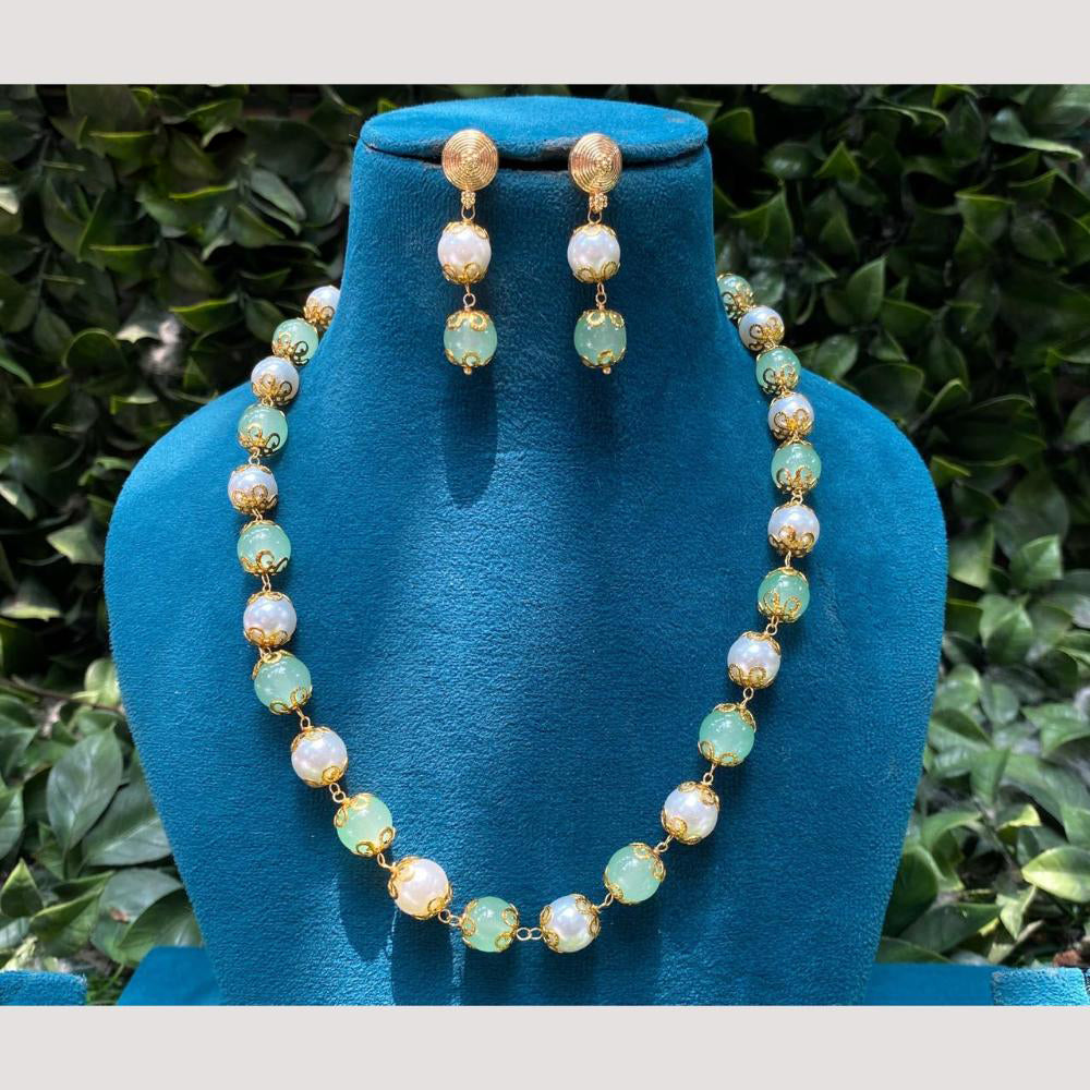 Amoliya Jewels Classic Antique Plated Beads Necklace Set