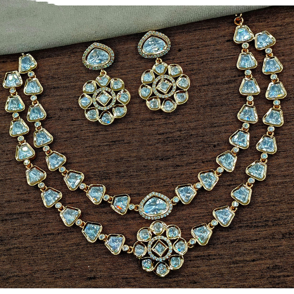 Amoliya Jewels Handcrafted Elegant Polki Kundan Stone Necklace Set