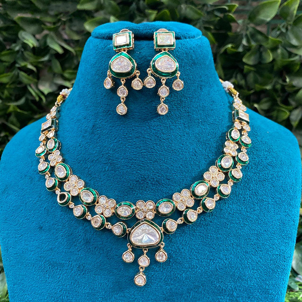 Amoliya Jewels Grand Polki Kundan Stone And Meenakari Necklace Set