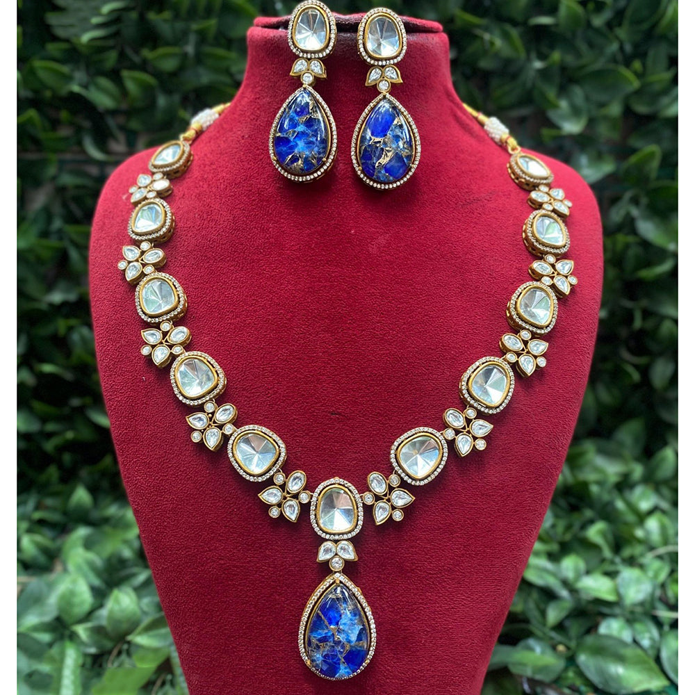 Amoliya Jewels Grand Polki Kundan Stone And Beads Necklace Set
