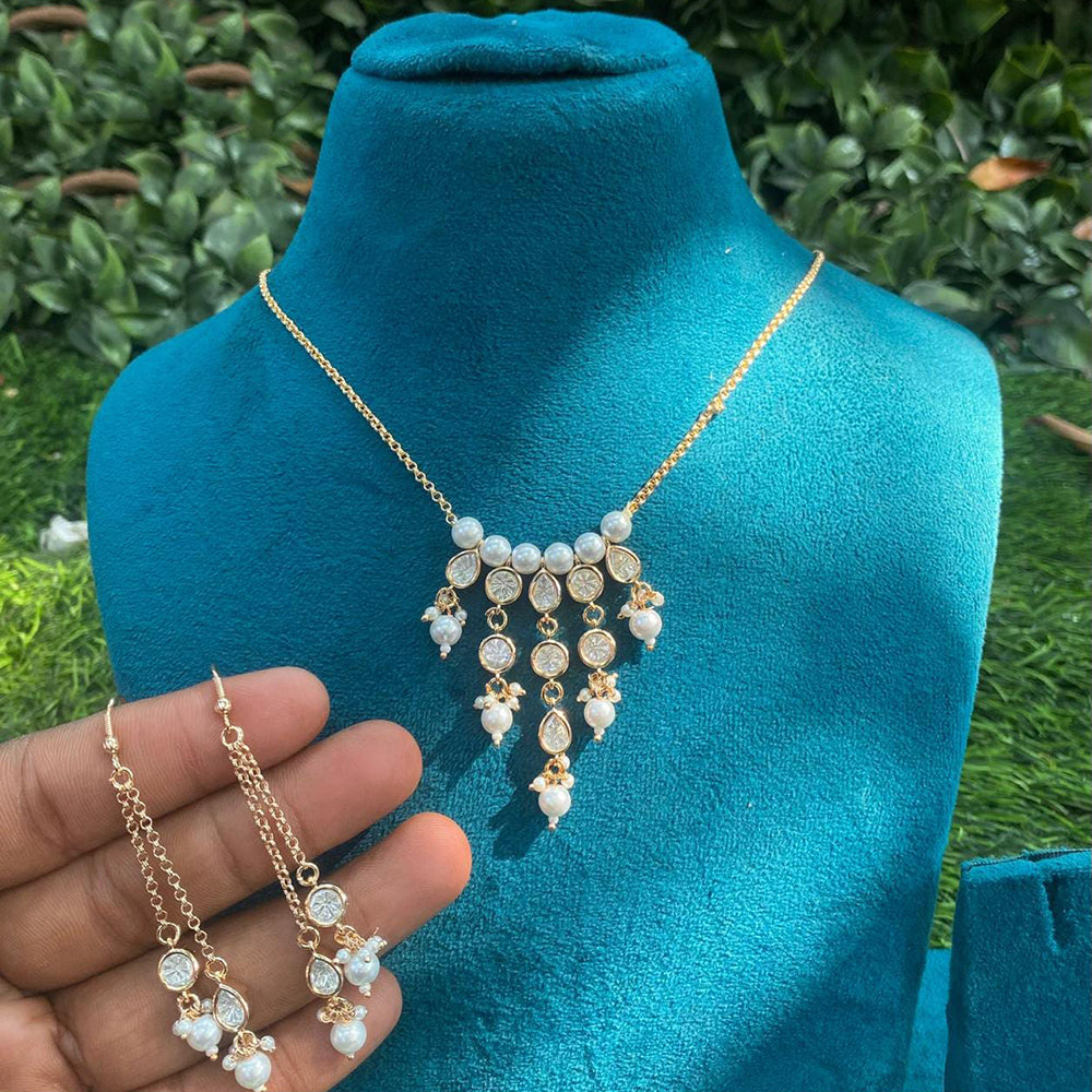 Amoliya Jewels Grand Polki Kundan Stone And Beads Necklace Set