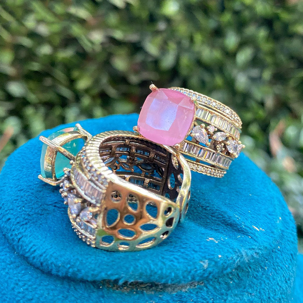 Amoliya Jewels Luxury American Diamond Statement Ring