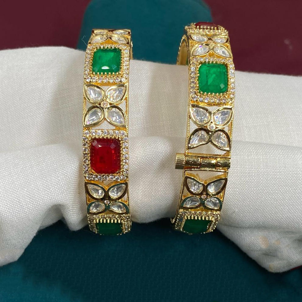 Amoliya Jewels Designer Polki Kundan Statement Bangles Set