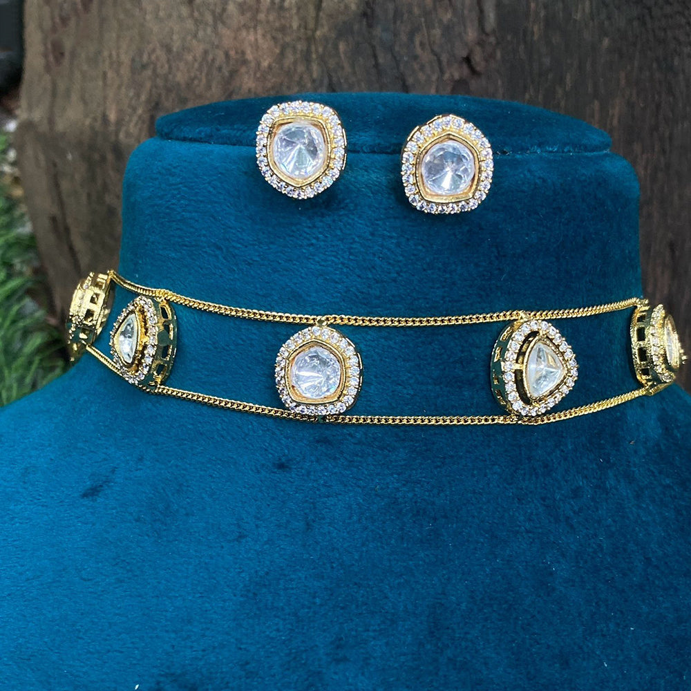 Amoliya Jewels Regal Look Polki Kundan Choker Necklace Set