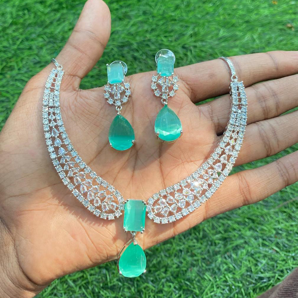 Amoliya Jewels American Diamond Elegant Necklace Set