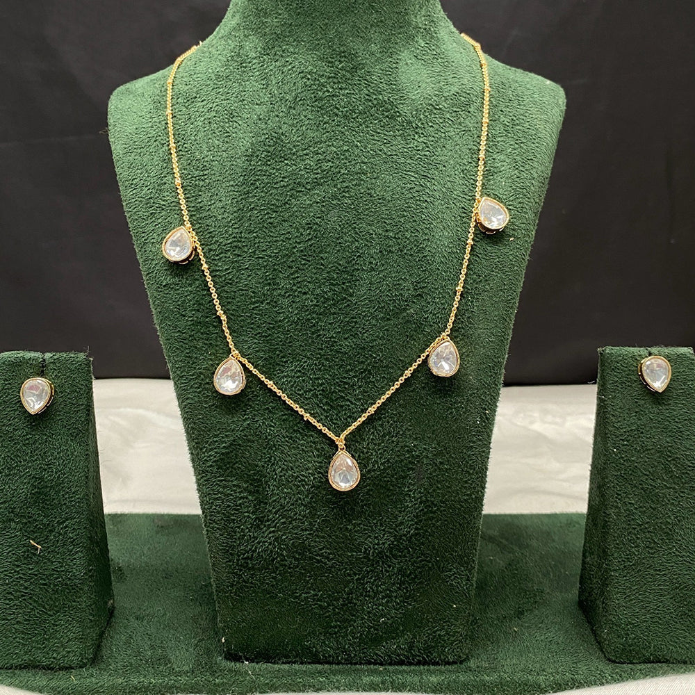 Amoliya Jewels Designer Polki Kundan Stone Necklace Set