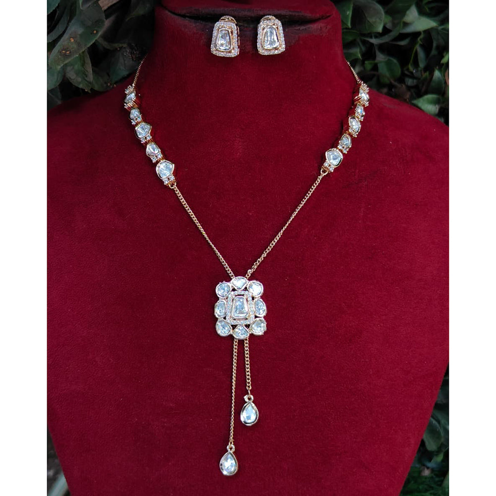 Amoliya Jewels Designer Polki Kundan Stone Necklace Set