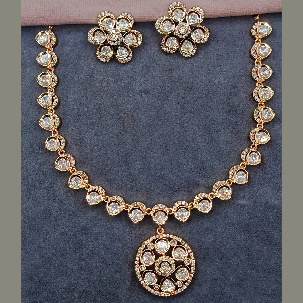 Amoliya Jewels Designer Polki Kundan Stone Necklace Set