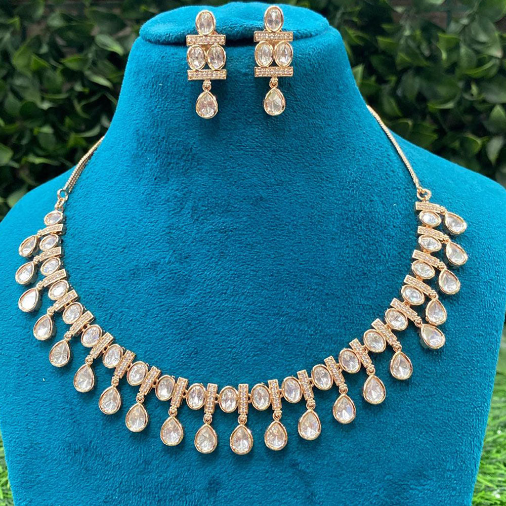 Amoliya Jewels Designer Polki Kundan Stone Necklace Set