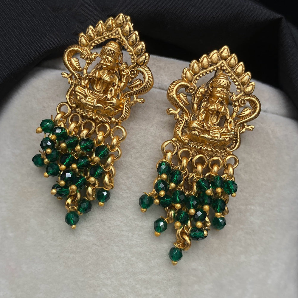 Amoliya Jewels Royal Look Goddess Temple Pearl Dangler Earrings