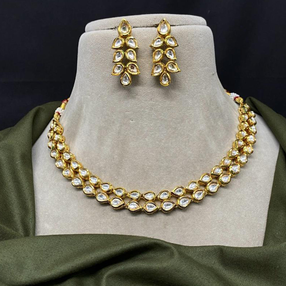 Amoliya Jewels Grand Kundan Stone Necklace Set