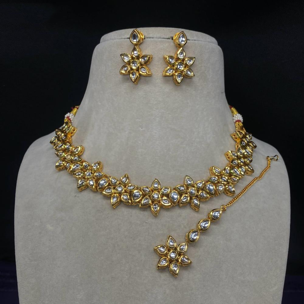 Amoliya Jewels Grand Kundan Stone Necklace Set