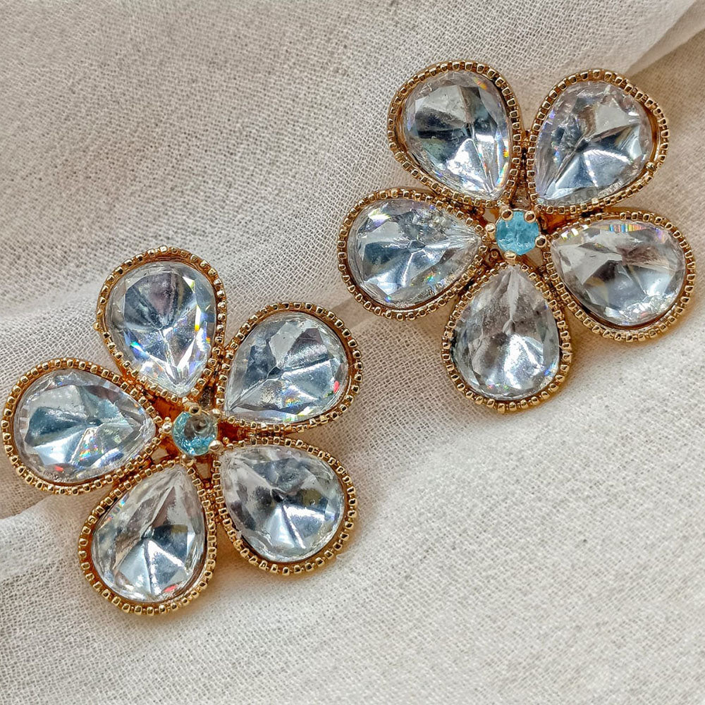 Amoliya Jewels Royal Polki Kundan Stone Designer Studs Earrings