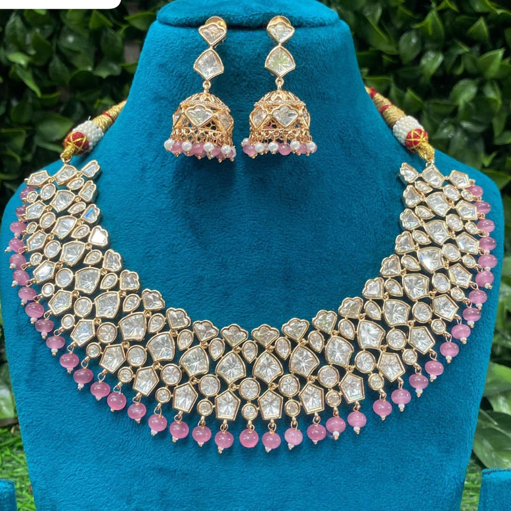 Amoliya Jewels Polki Kundan Stone Choker Necklace Set