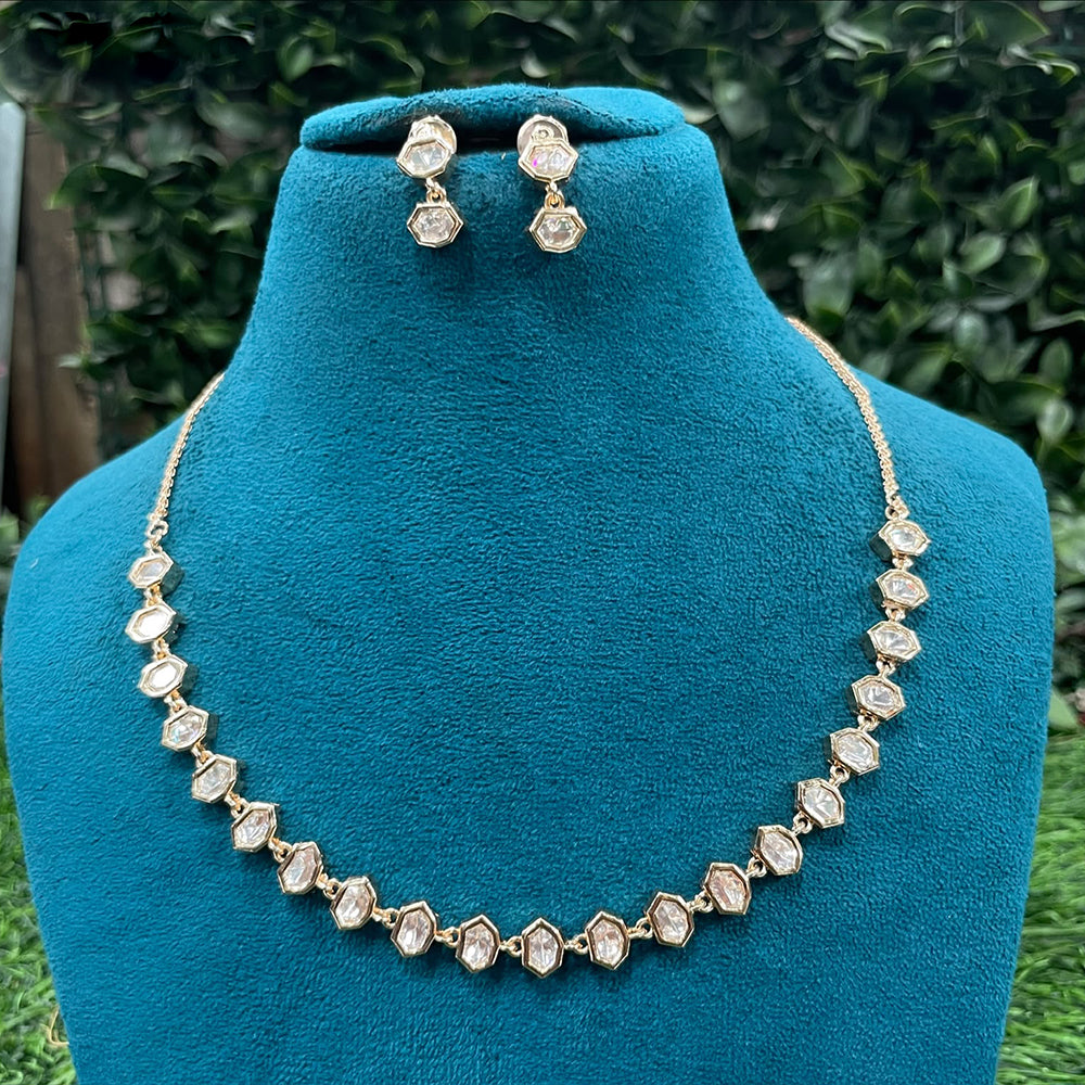 Amoliya Jewels Royal Polki Kundan Stone Designer Necklace Set