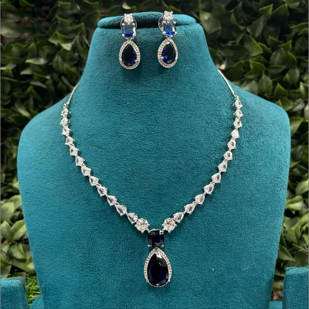 Amoliya Jewels Designer American Diamond Necklace Set