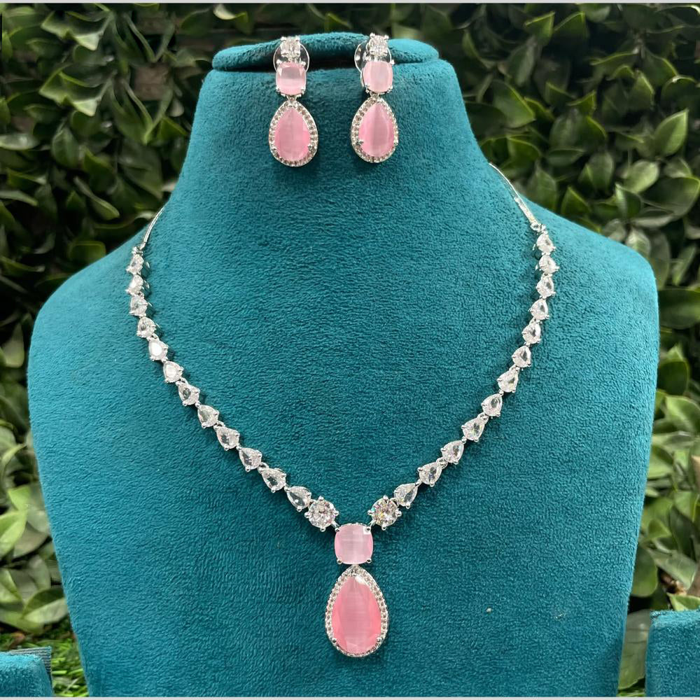 Amoliya Jewels Designer American Diamond Necklace Set
