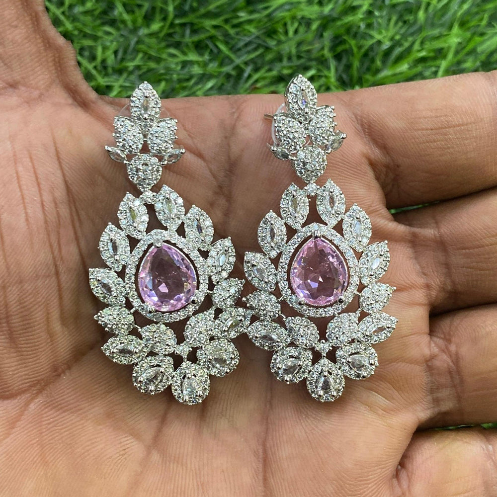 Amoliya Jewels Classic American Daimond Dangler Earrings