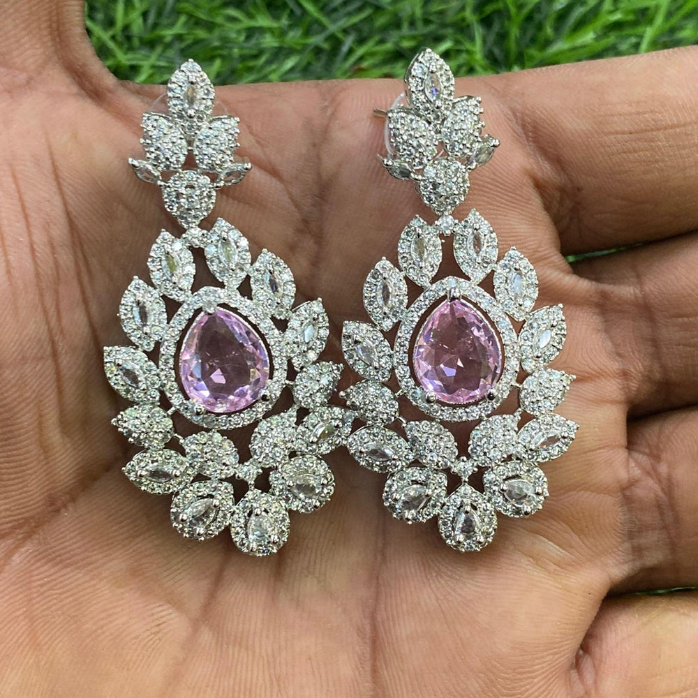 Amoliya Jewels Classic American Daimond Dangler Earrings