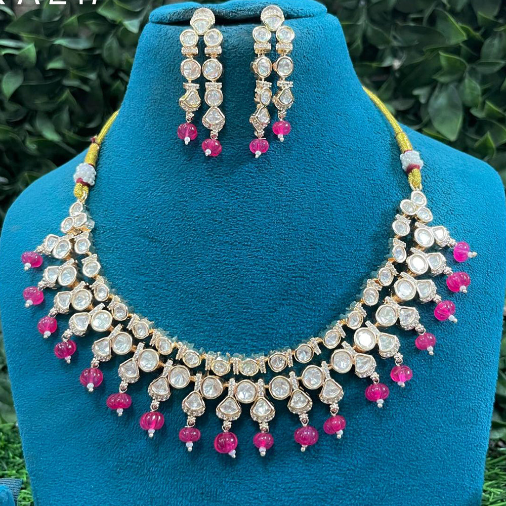 Amoliya Jewels Classic Polki Kundan Stone Choker Necklace Set