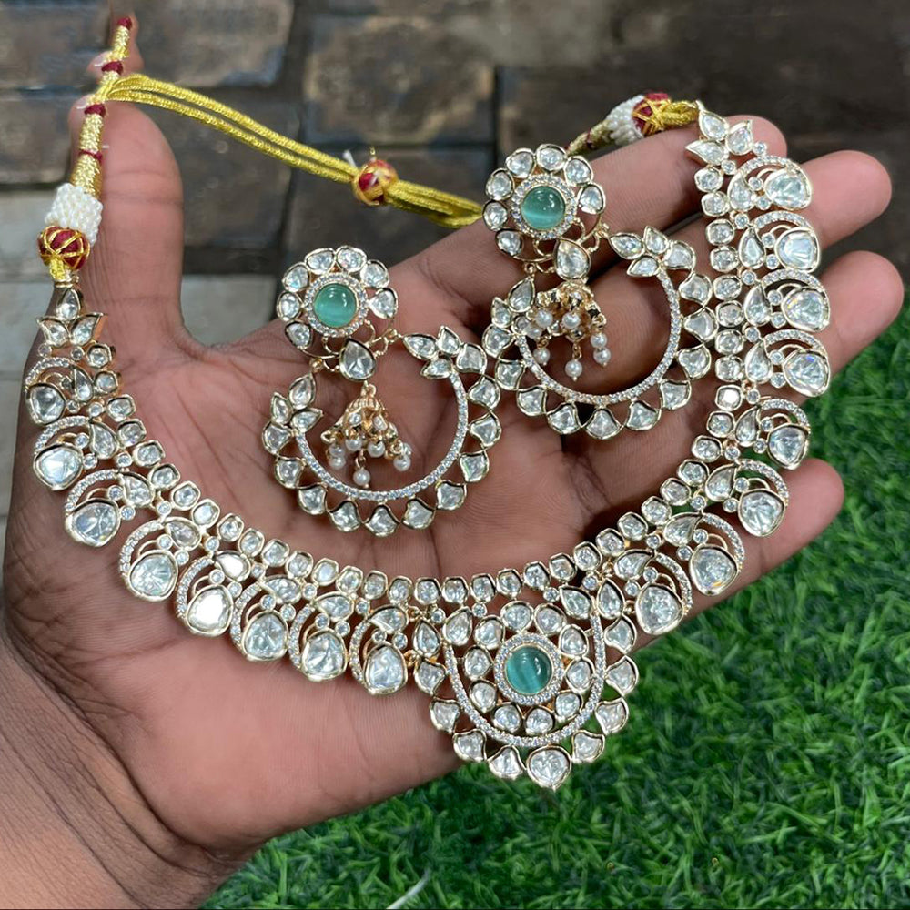 Amoliya Jewels Classic Polki Kundan Stone Choker Necklace Set