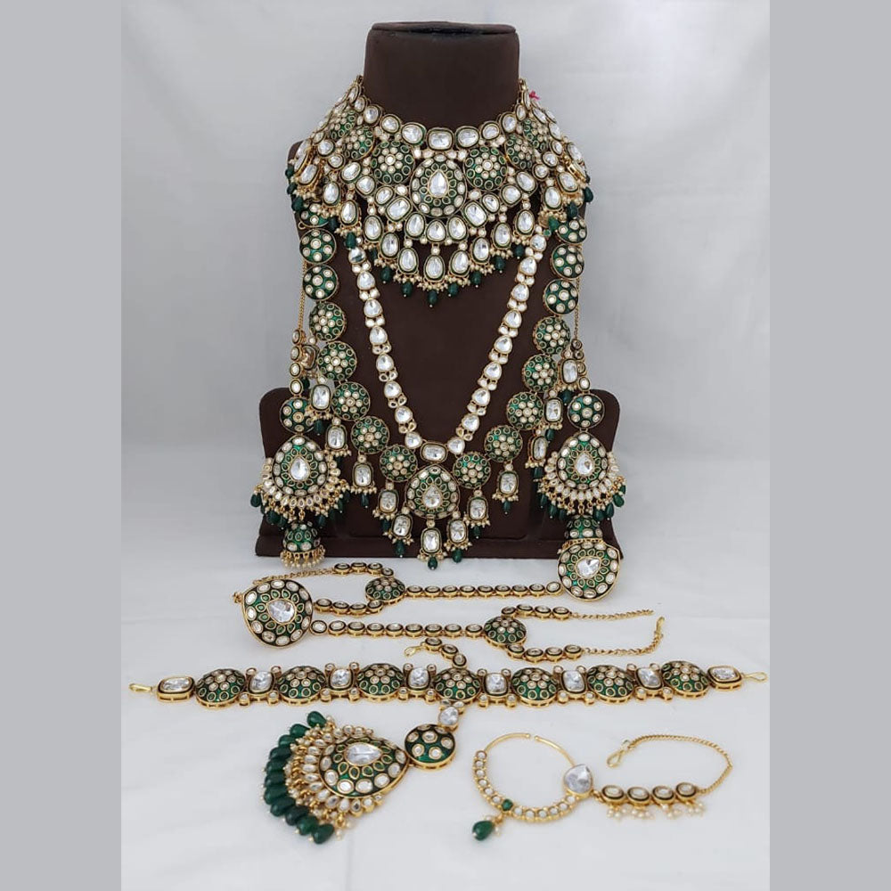 The Fashion Jewels Bridal Spark Kundan And Beads Meenakari Heirloom Sparkle  Bridal Set