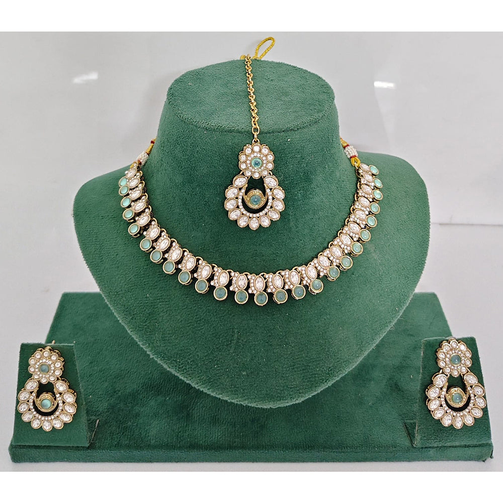 Rajwadi Collection Heritage Pota Stone Necklace Set