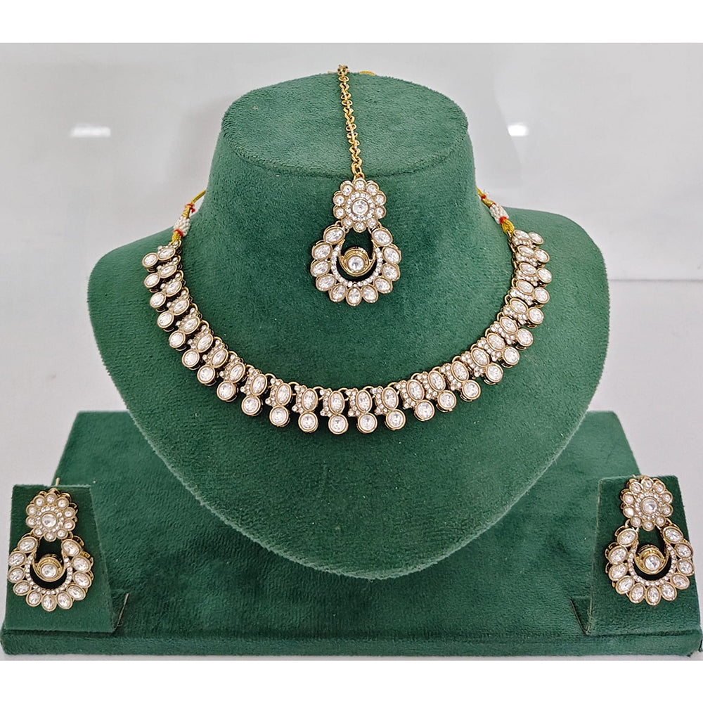 Rajwadi Collection Heritage Pota Stone Necklace Set