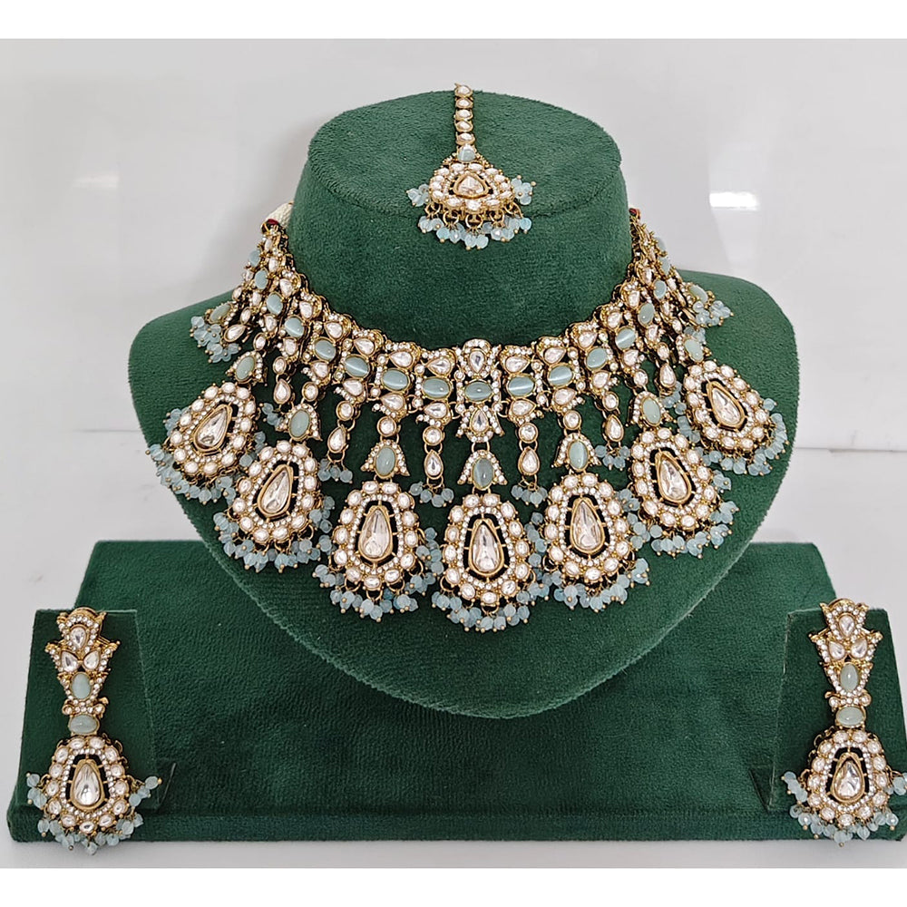 Rajwadi Collection Heritage Pota And Austrian Stone Beads Necklace Set