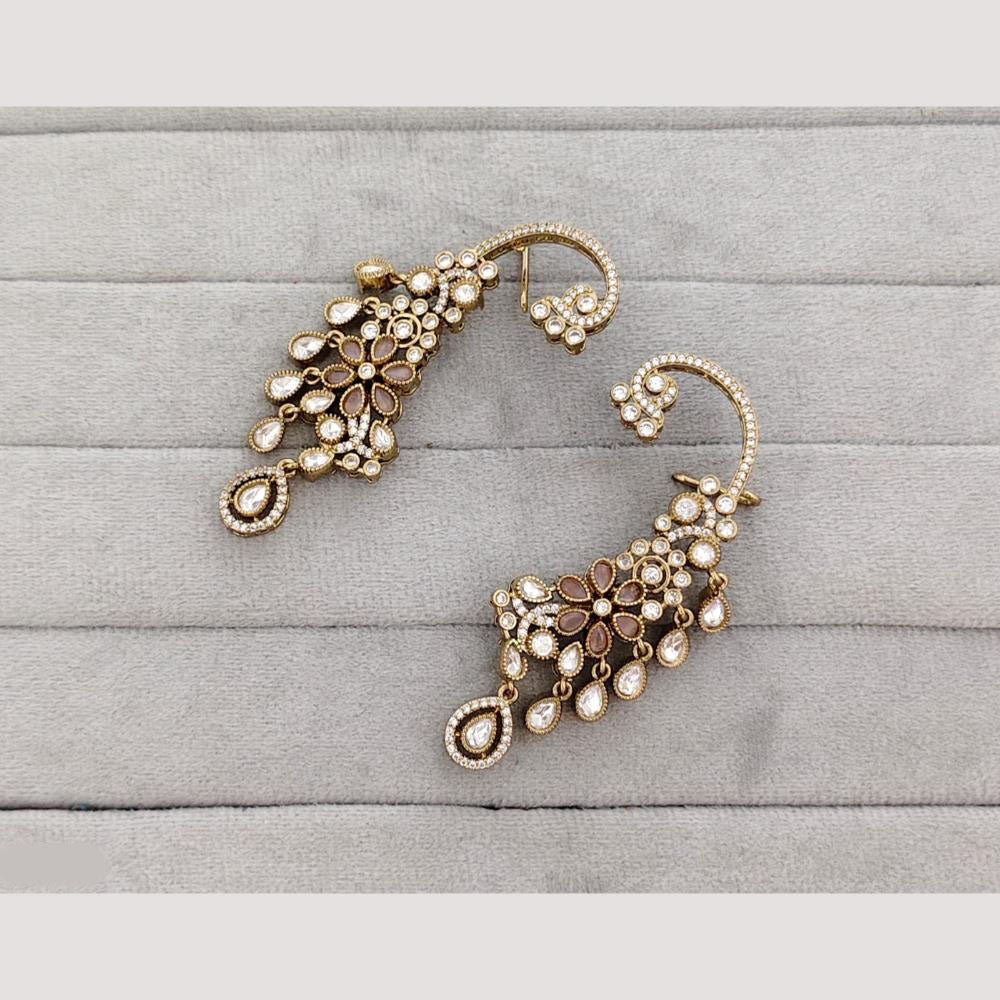 Rajwadi Collection Glamorous American Diamond (Left & Right) Ear Cuff Earrings