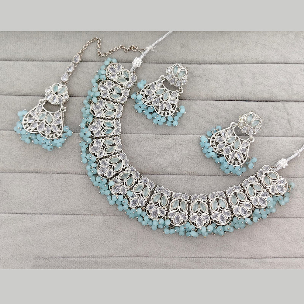 Rajwadi Collection Grand Crystal Stone And Pearl Festive Necklace Set