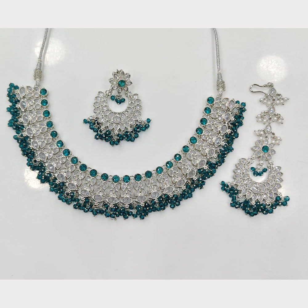 Rajwadi Grand Collection Crystal Stone And Pearl Necklace Set