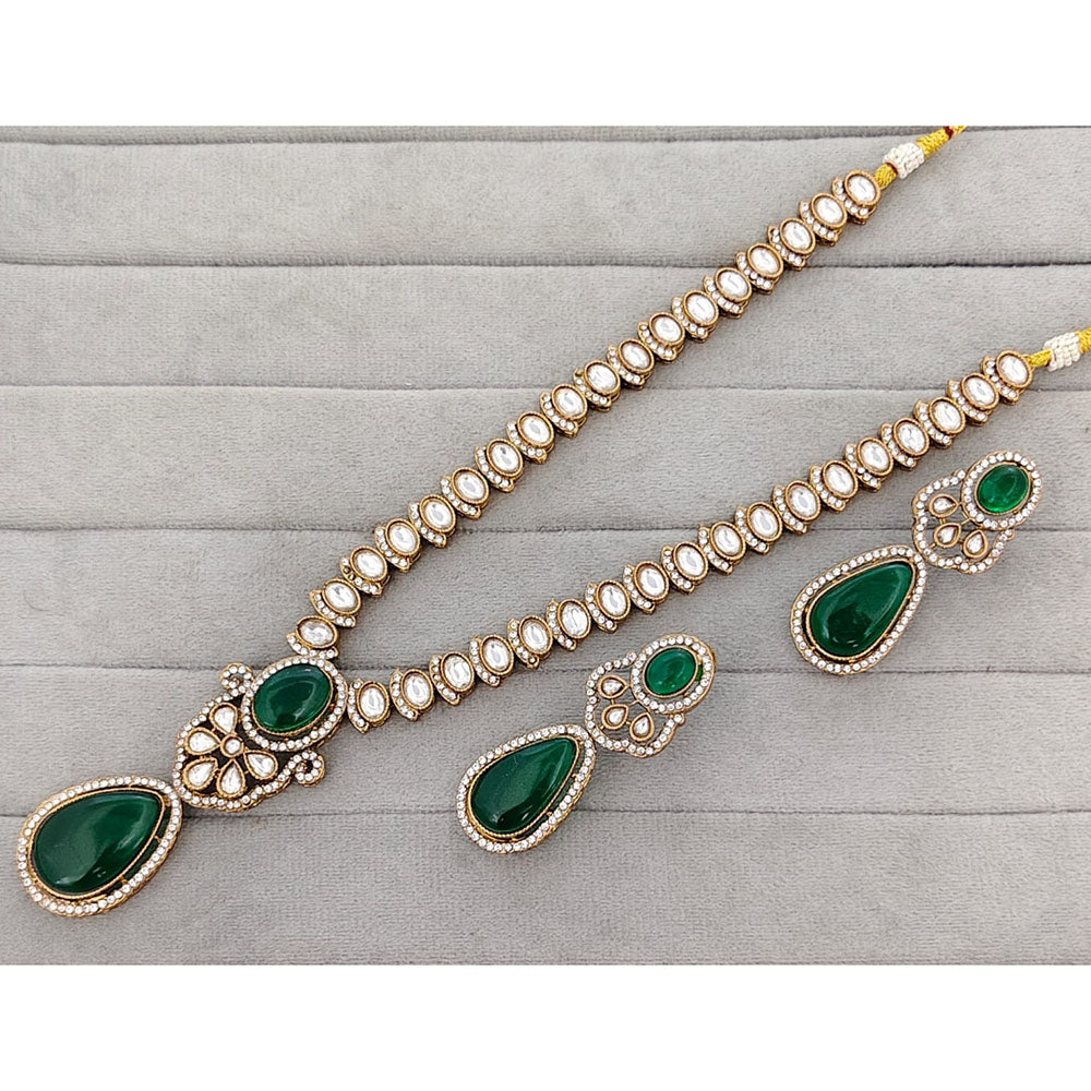 Rajwadi Collection Royal Pota Stone Statement Necklace Set
